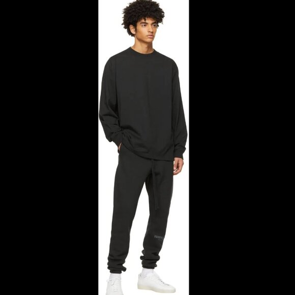Unisex Fear of God Essentials Black Fleece Reflective Lounge Sweat Pants Joggers - Picture 2 of 5